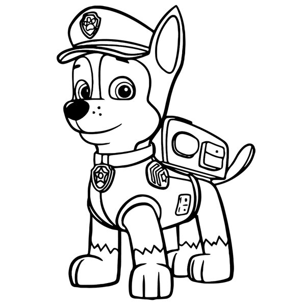 Paw Patrol Chase coloring page for children
