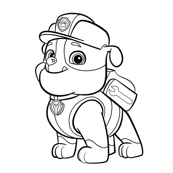 Paw Patrol Rubble coloring page for children