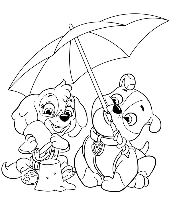 Paw Patrol Skye Trummerstrand coloring page for children
