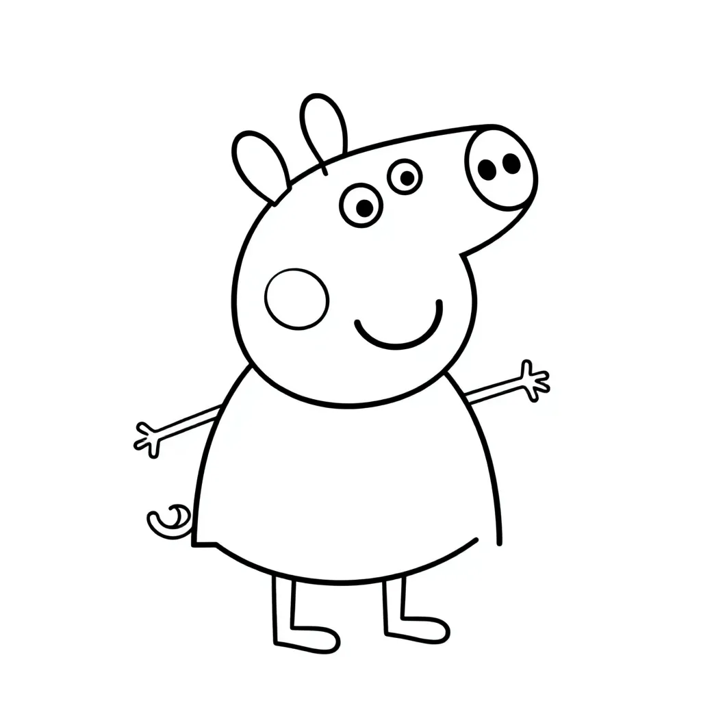 Peppa Big Familie Cartoon Kinderen Vrolijk coloring page for children