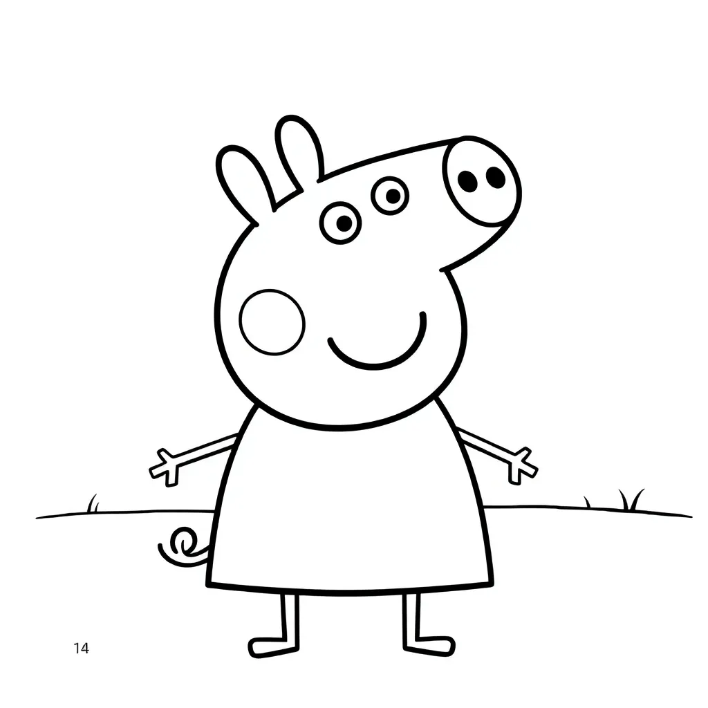 Peppa Big Familie Varken Tekenfilm Cartoon coloring page for children