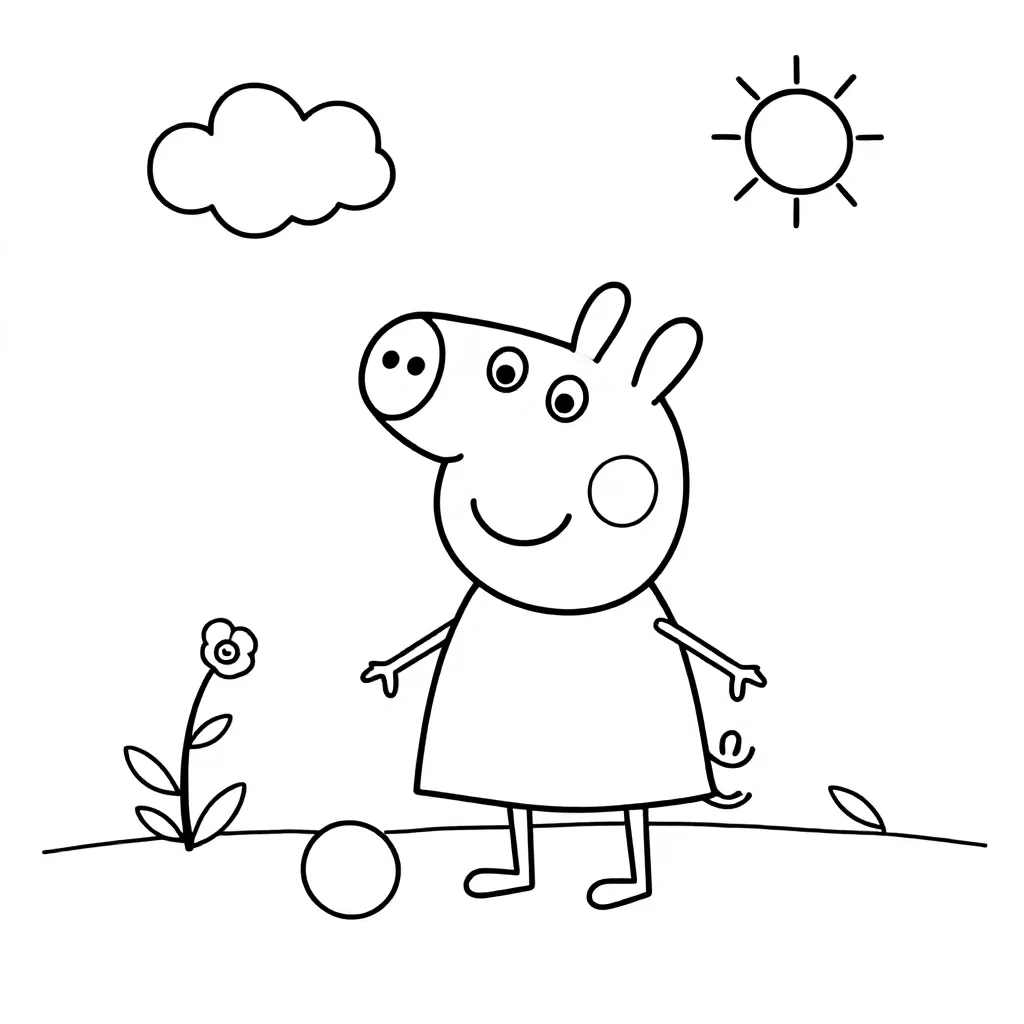 Peppa coloring page for children