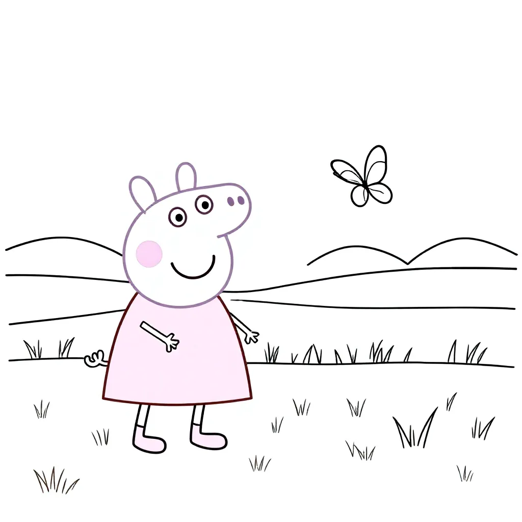 Peppa Pig coloring page for children