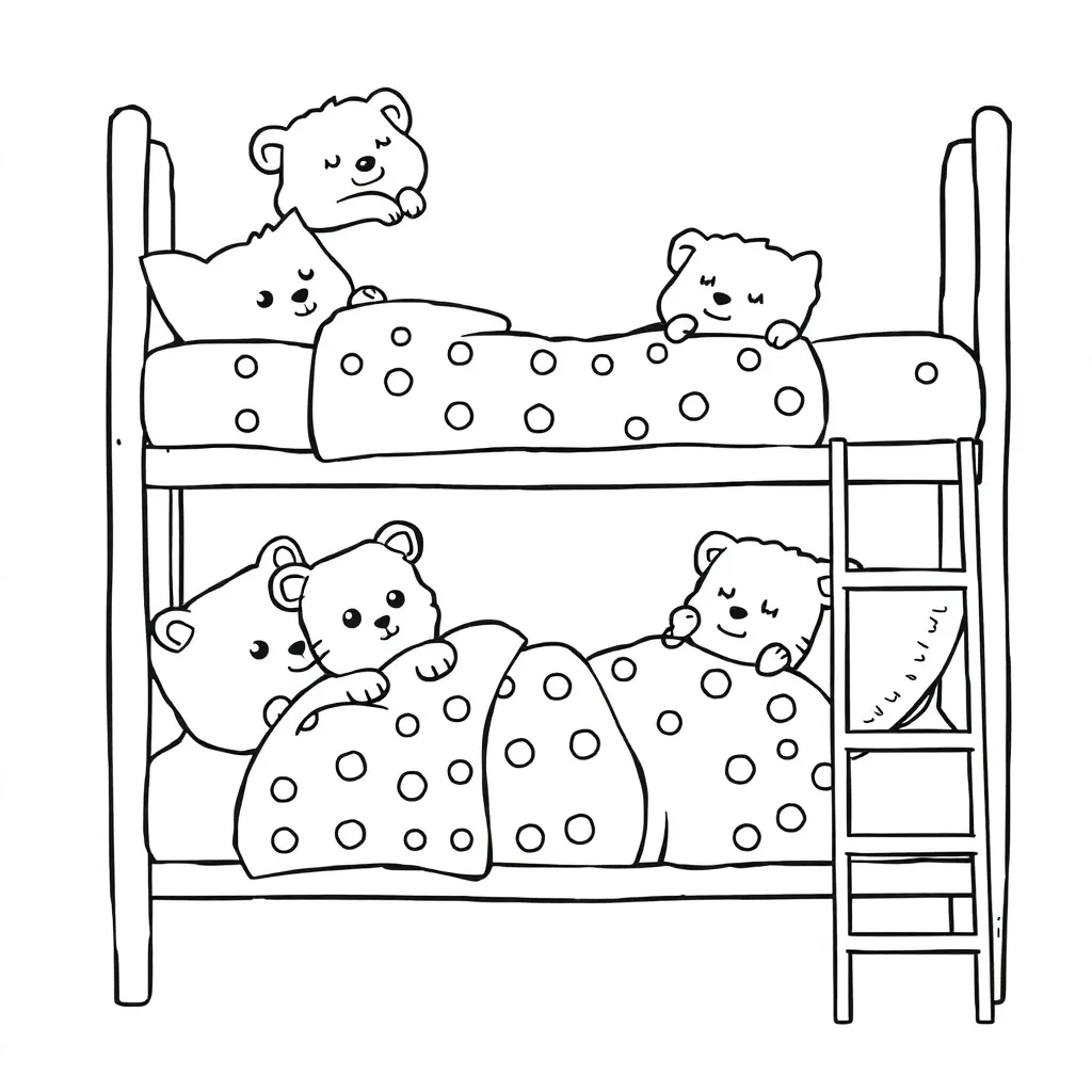 Kostenlose Peppa Pig Malvorlage Stapelbett Schlafzimmer Tiere Lustige Farben