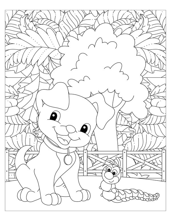 Perro Y Oruga coloring page for children