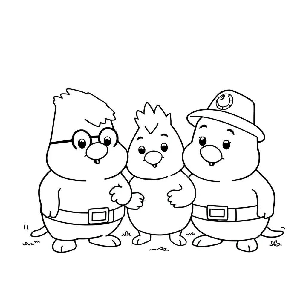 Petkins Dieren Knuffels Schattig Vrolijk coloring page for children