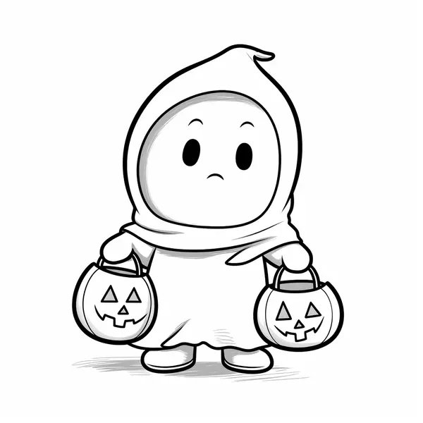 Peuter Verkleed Als Spook coloring page for children
