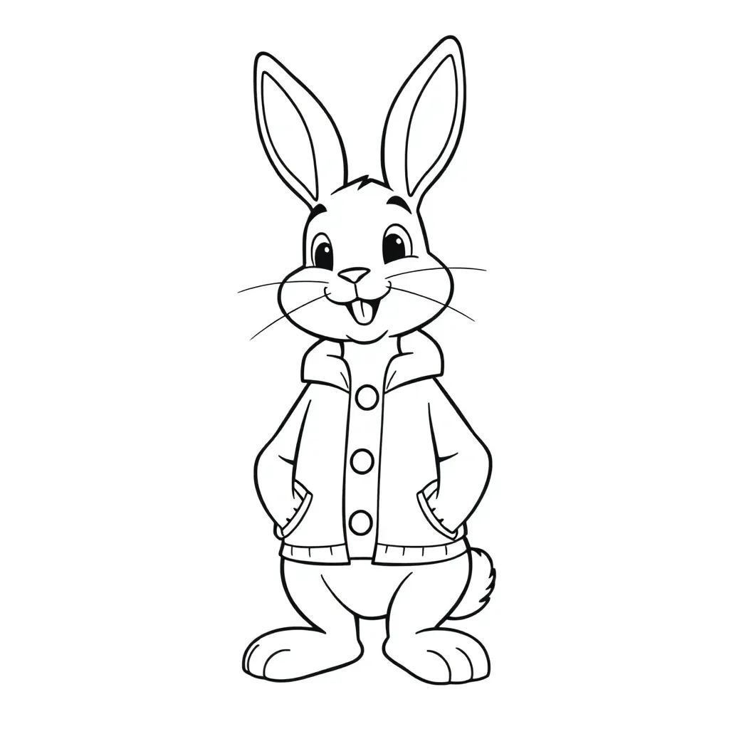 Free Pieter the Rabbit Coloring Page, Cartoon Style, Medium Difficulty, K