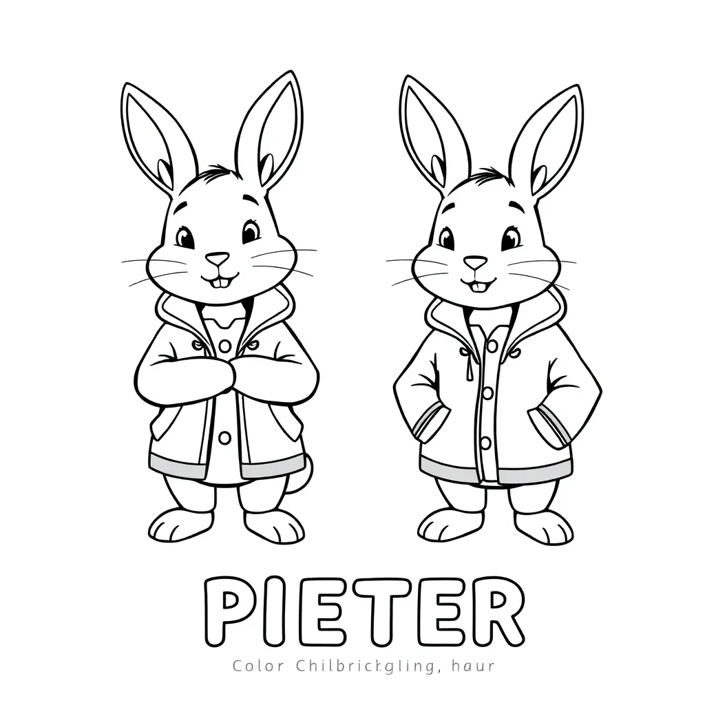 Pieter Konijn Schattig Ondeugende Konijnen Lente Educatief coloring page for children