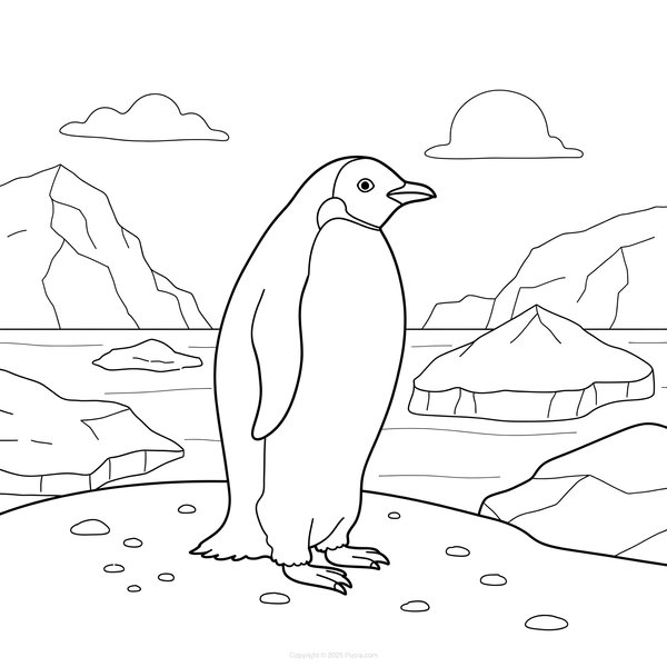 Pingouin Au Pole Sud coloring page for children
