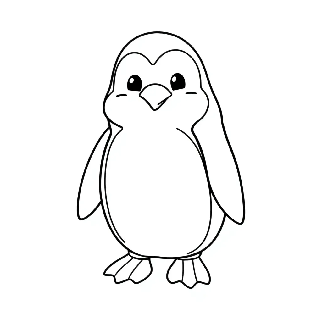 Pinguin Antarctica Winters Dier Schattig coloring page for children