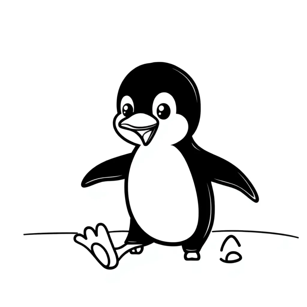 Pinguin Arctisch Dier Natuur Schattig coloring page for children