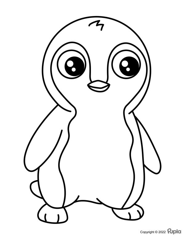 Pinguin Einfach und niedlich coloring page for children