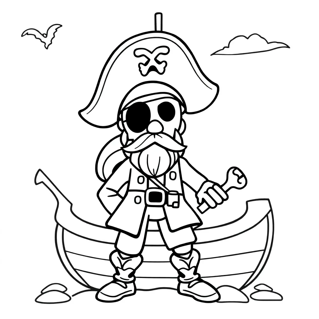 Piraten Schip Avontuur Zeerover Zeilboot coloring page for children