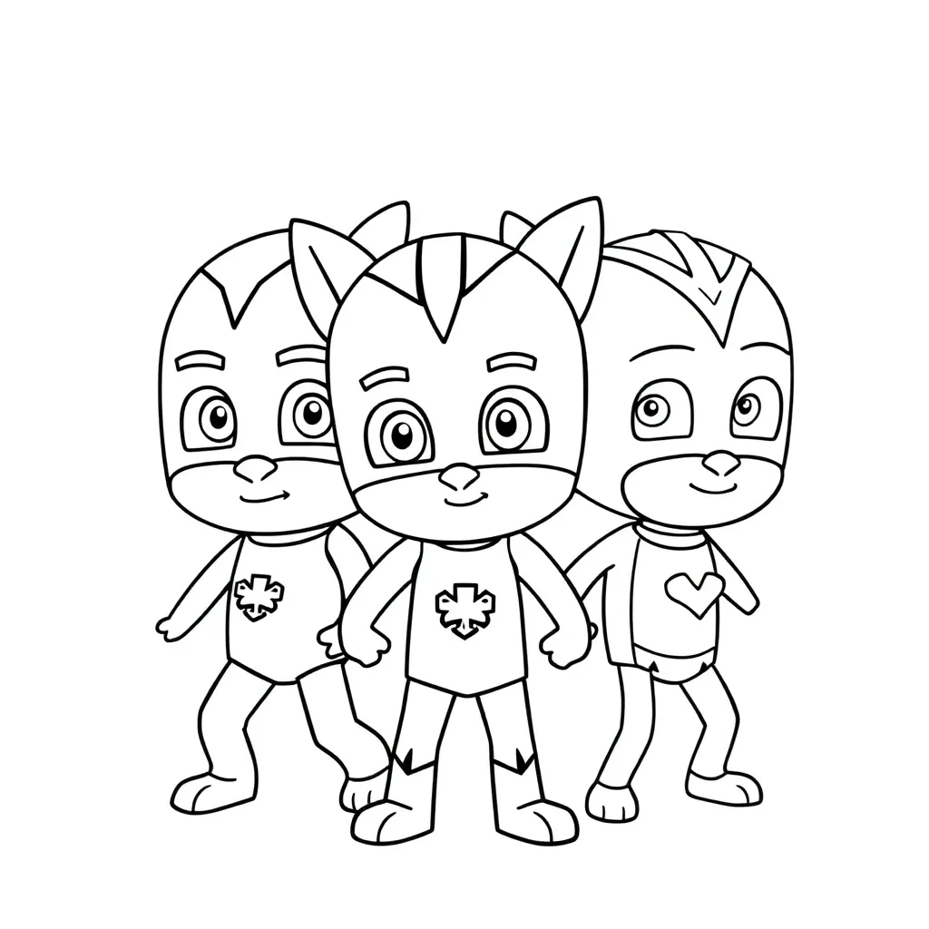 Pj Masks Superheld Cartoon Avontuur Kindervriend coloring page for children