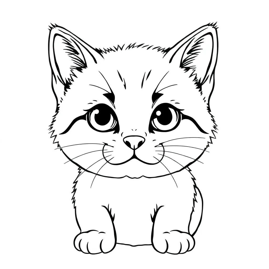 Poes Kat Huisdier Schattig Tekenen coloring page for children