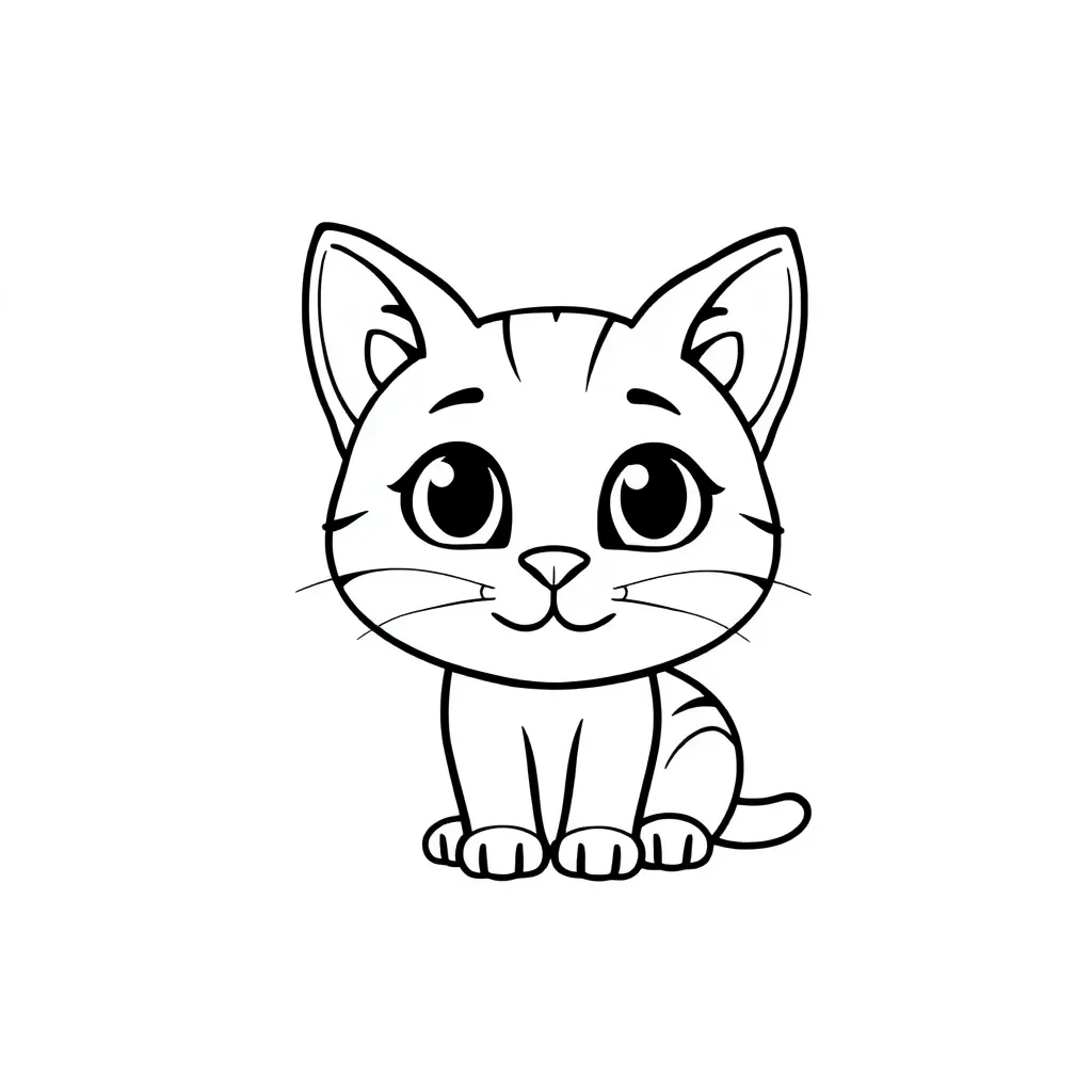Poes Kat Huisdier Schattig Tekenen coloring page for children