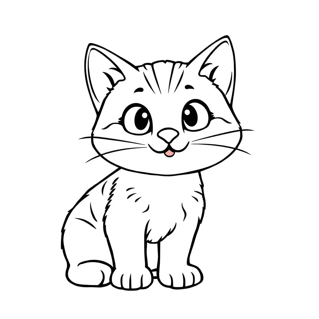 Poes Kat Huisdier Schattig Tekenen coloring page for children
