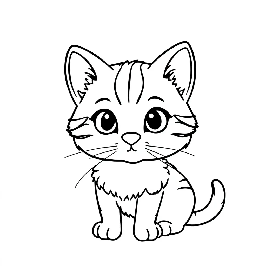 Poes Kat Huisdier Schattig Tekenen coloring page for children