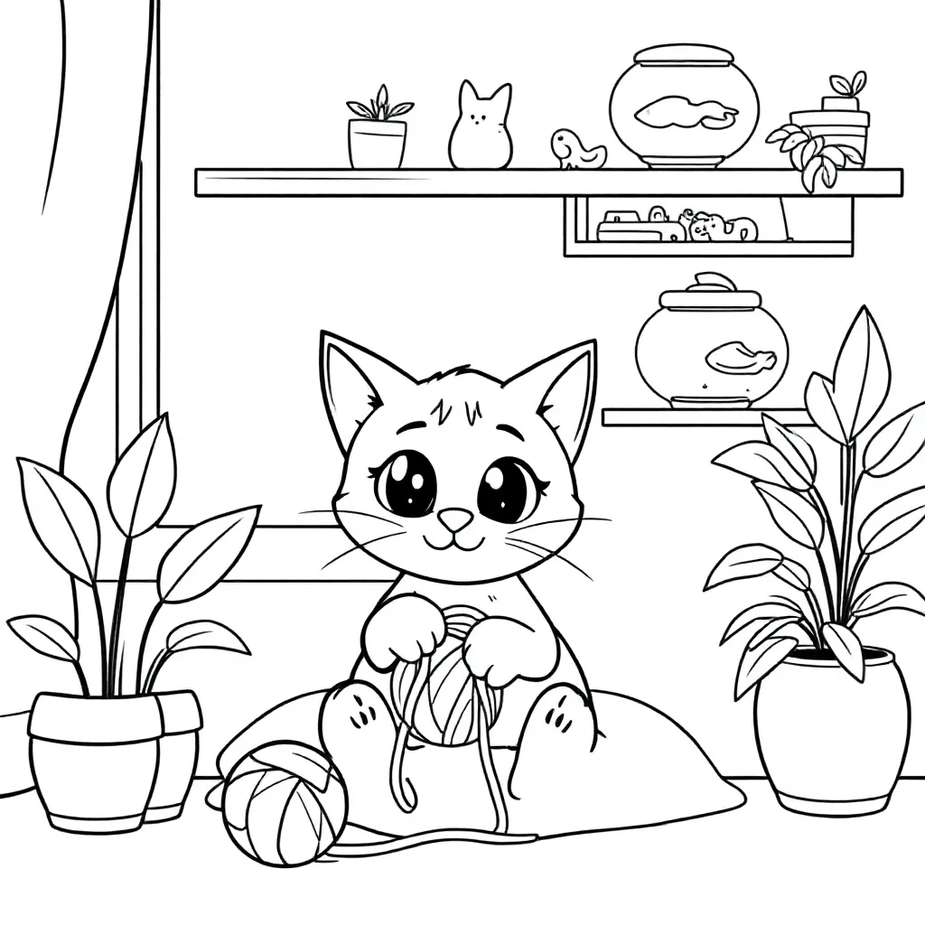 Poes coloring page for children
