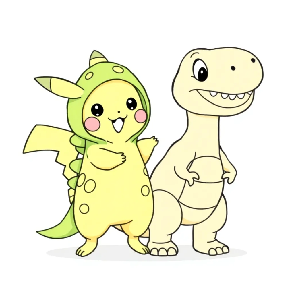 Pokemon Dinosaurus Cartoon Kinderen Creatief coloring page for children