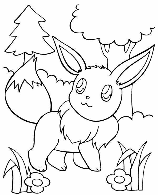 Pokemon Eevee coloring page for children