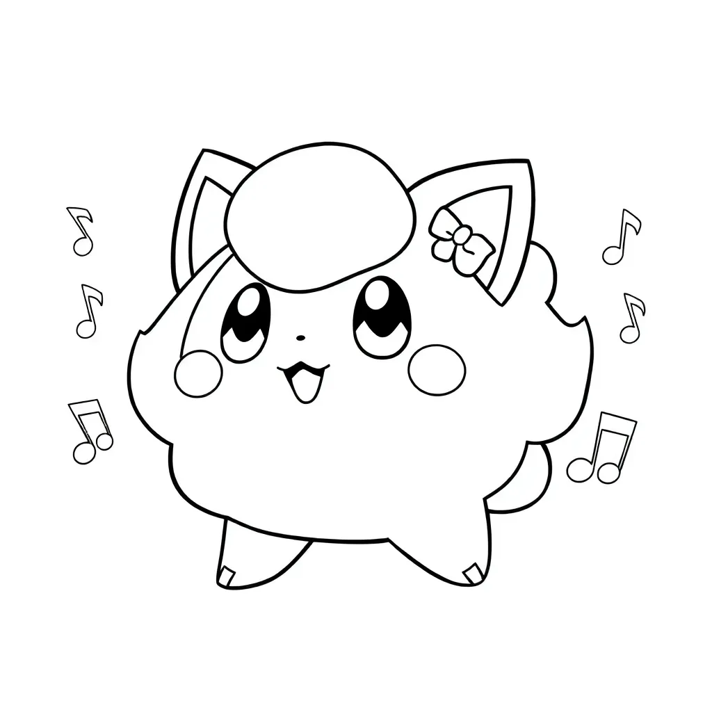 Pokemon Jigglypuff Muziek Kindvriendelijk Creatief coloring page for children