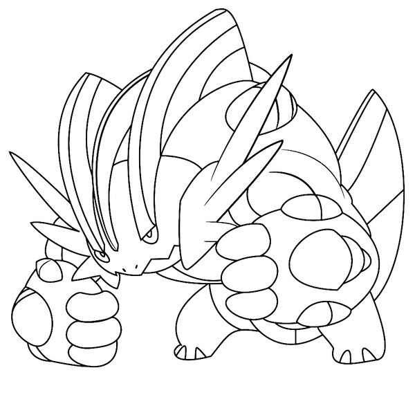 Pokemon Mega Swampert coloring page for children