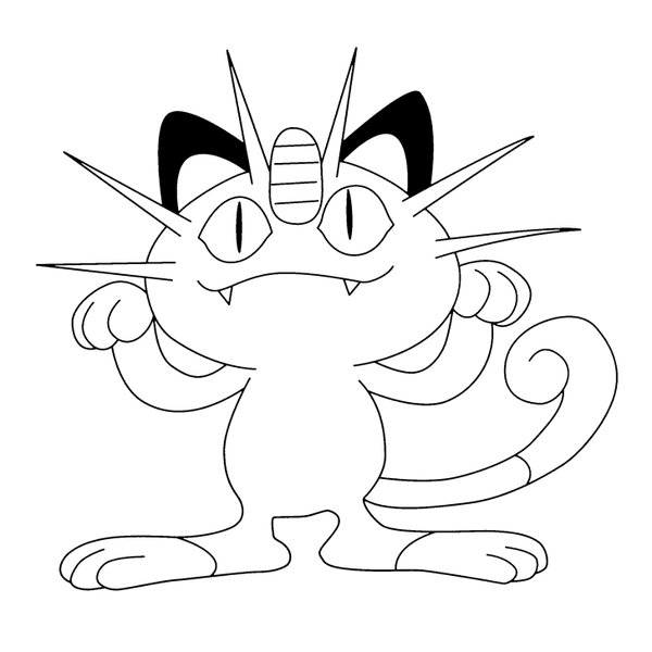Pokémon Meowth coloring page for children