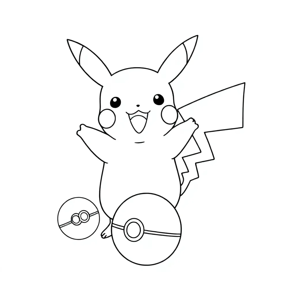 Pokemon Pickachu coloring page for children