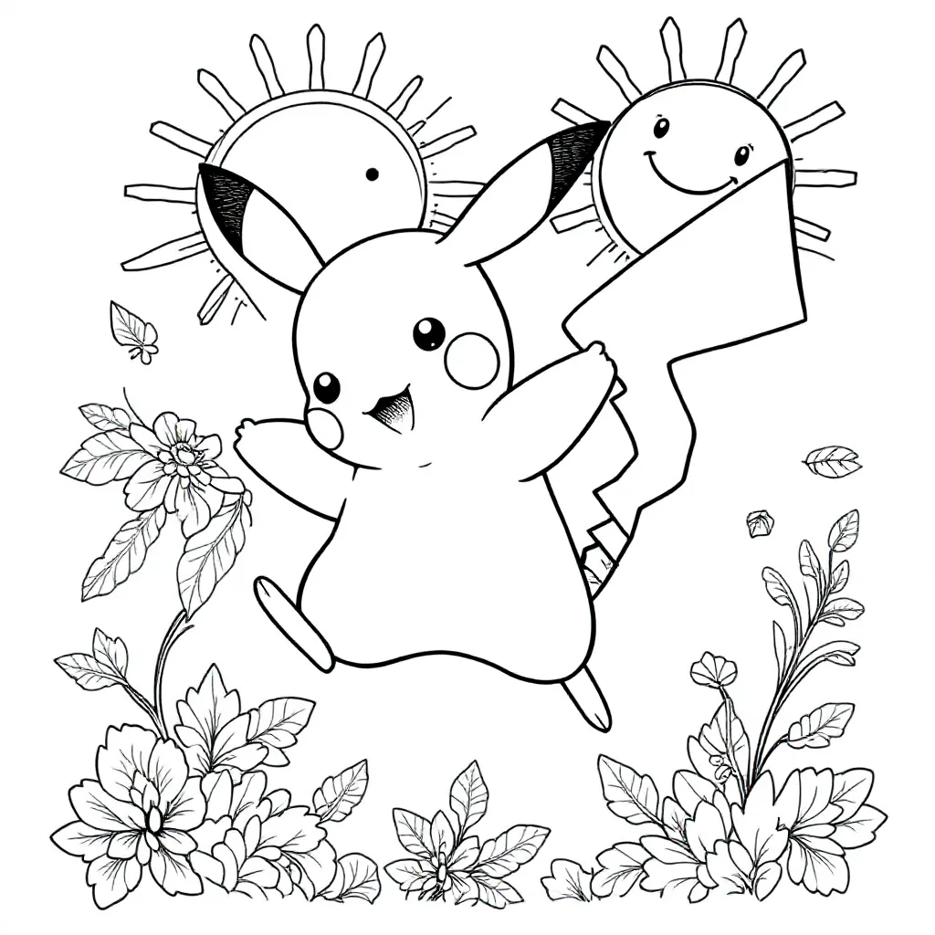 Pokemon Pickachu coloring page for children