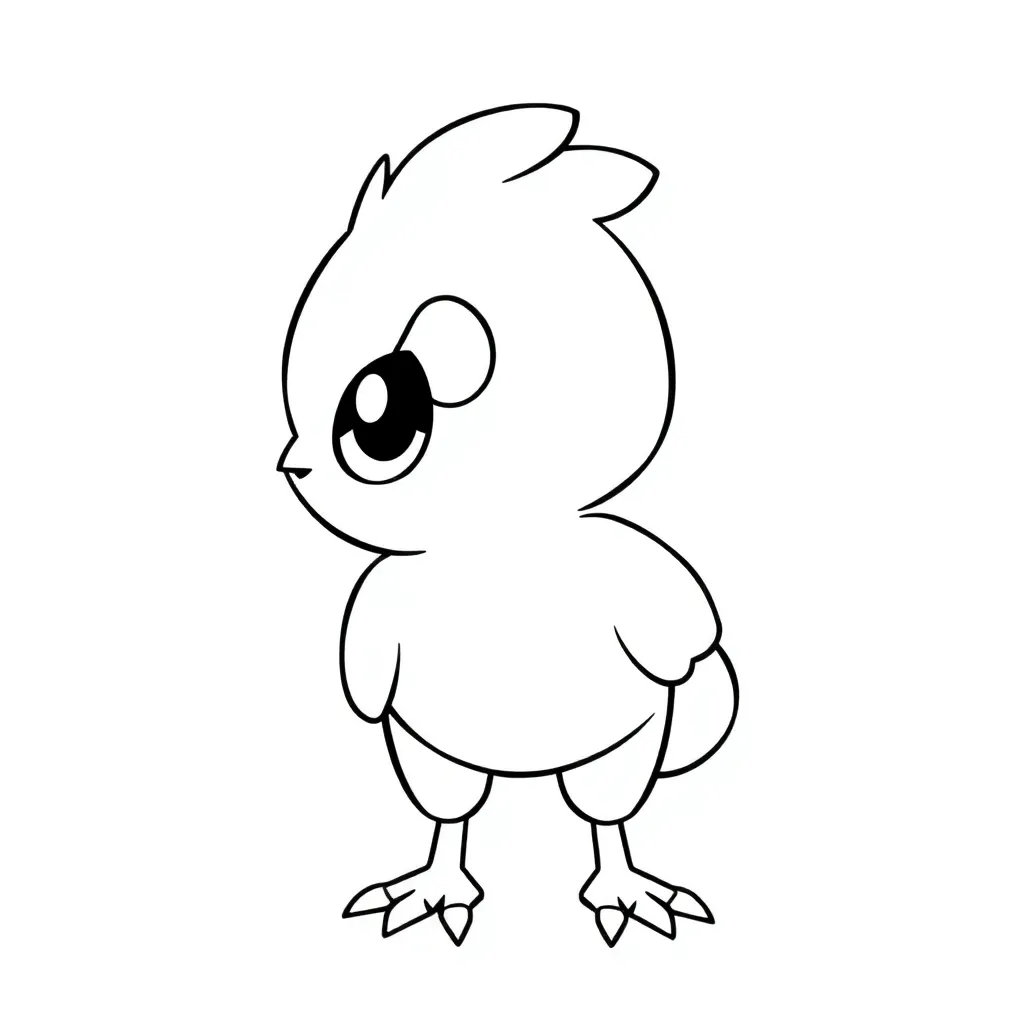 Pokemon Torchic Kindertekening Avontuur Schattig coloring page for children