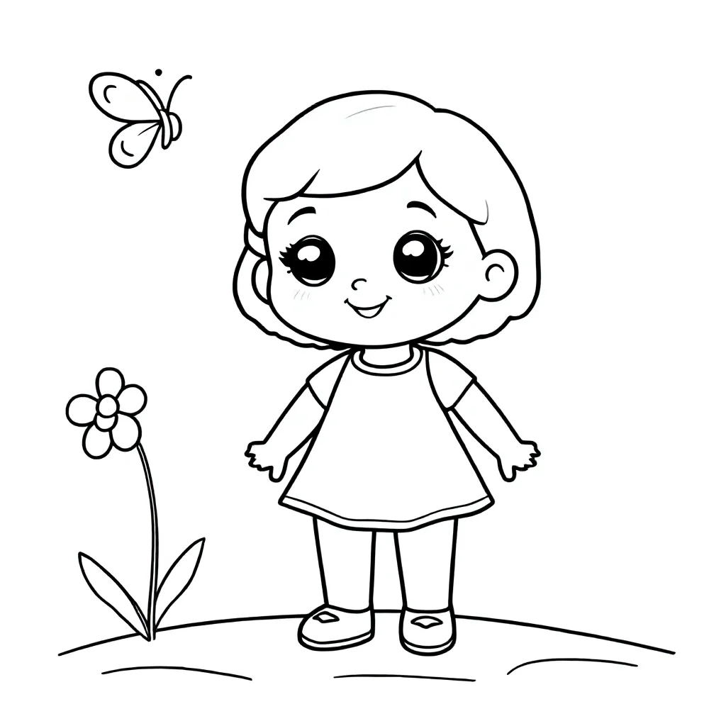 Poppetje coloring page for children