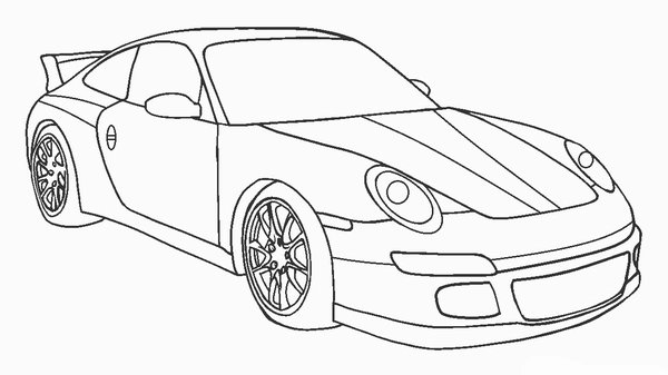 Porsche Race Auto coloring page for children