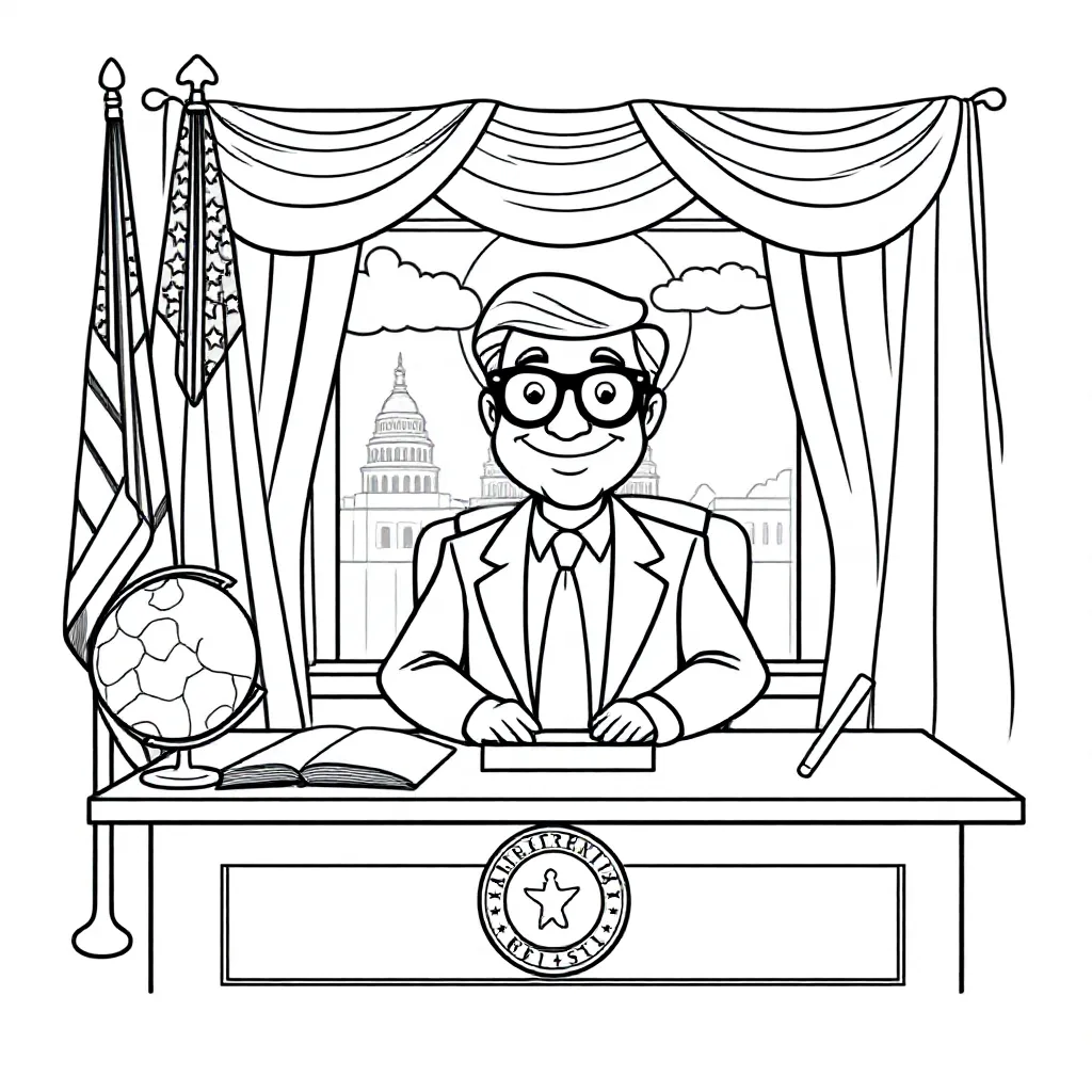 President coloring page for children