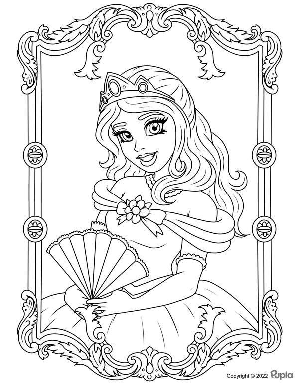 Princesse Dans Le Miroir coloring page for children