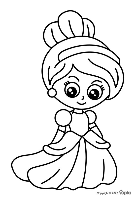 Princesse Facile Et Mignonne coloring page for children