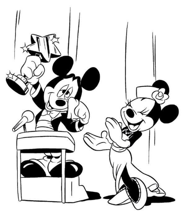 Prix Gagnant Minnie Mouse Et Mickey coloring page for children