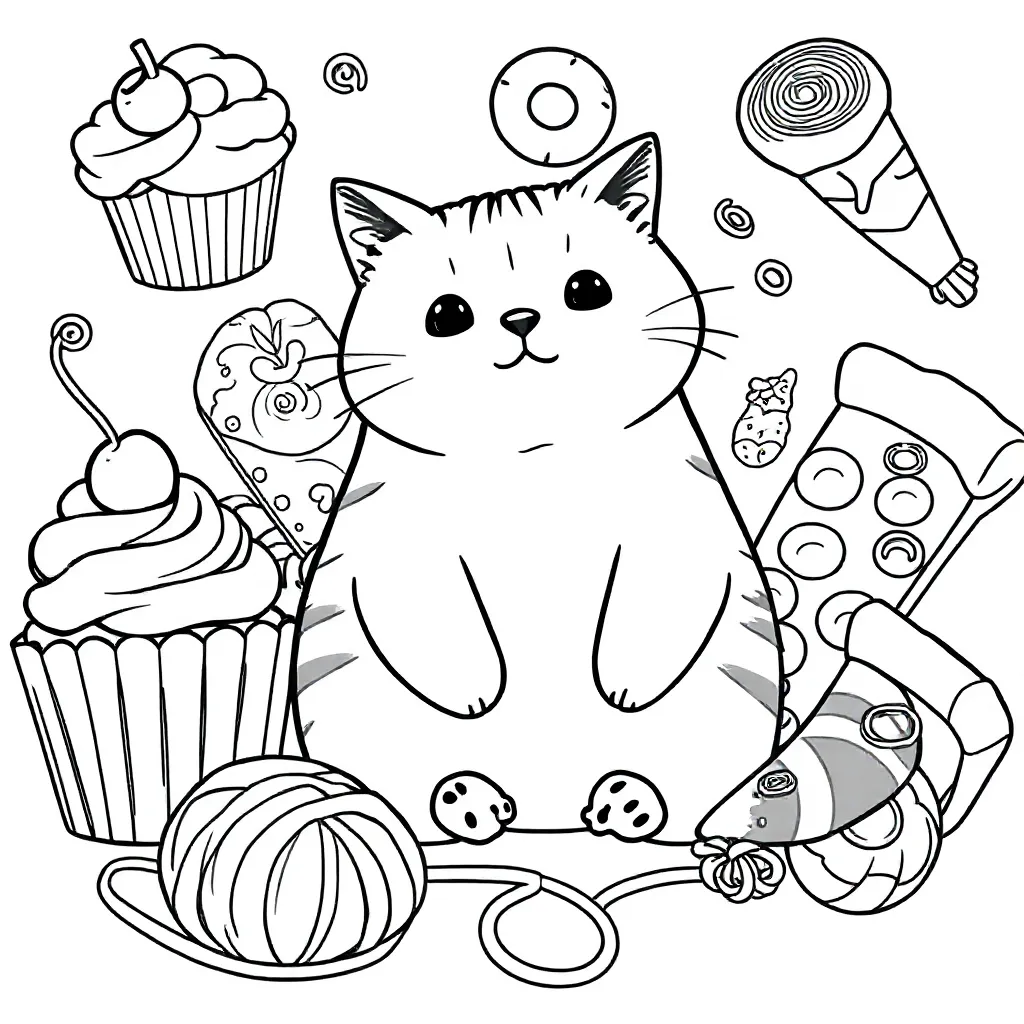 Pusheen coloring page for children