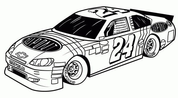 Race Auto Nascar coloring page for children