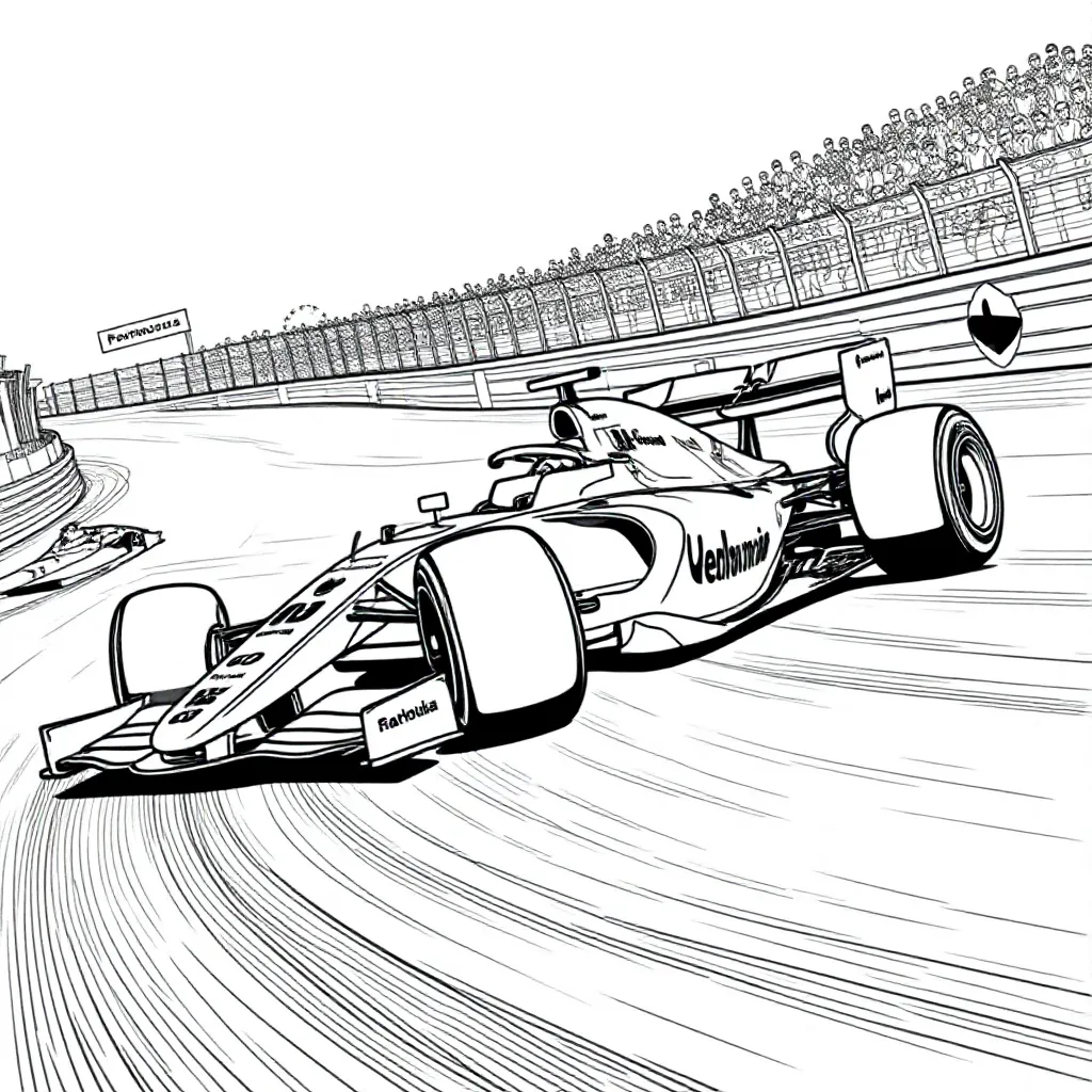 Feuille de coloriage Circuit de course Formule 1 gratuit  Feuille de coloriage pour enfants