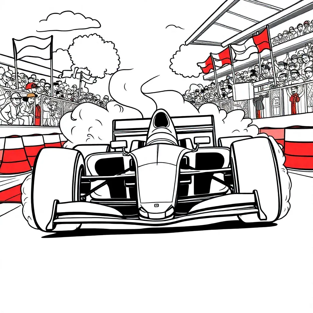 Racewagen Sportauto Snelheid Formule Racewereld coloring page for children