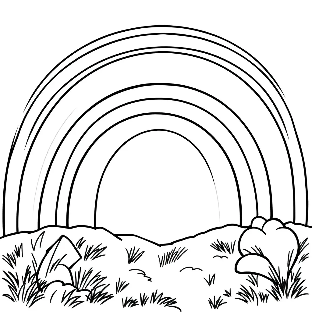 Rainbow coloring page for children
