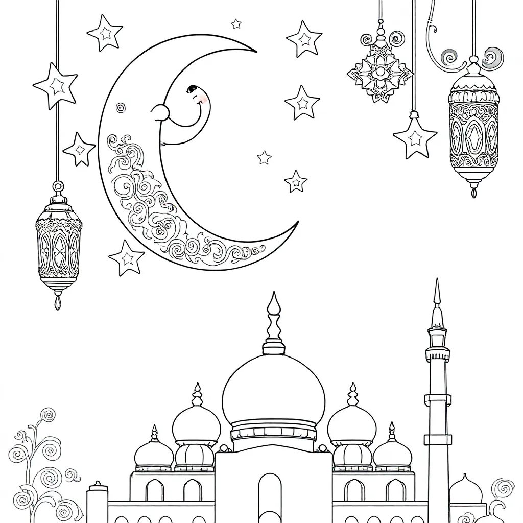 Ramadan kleurplaat voor kinderen