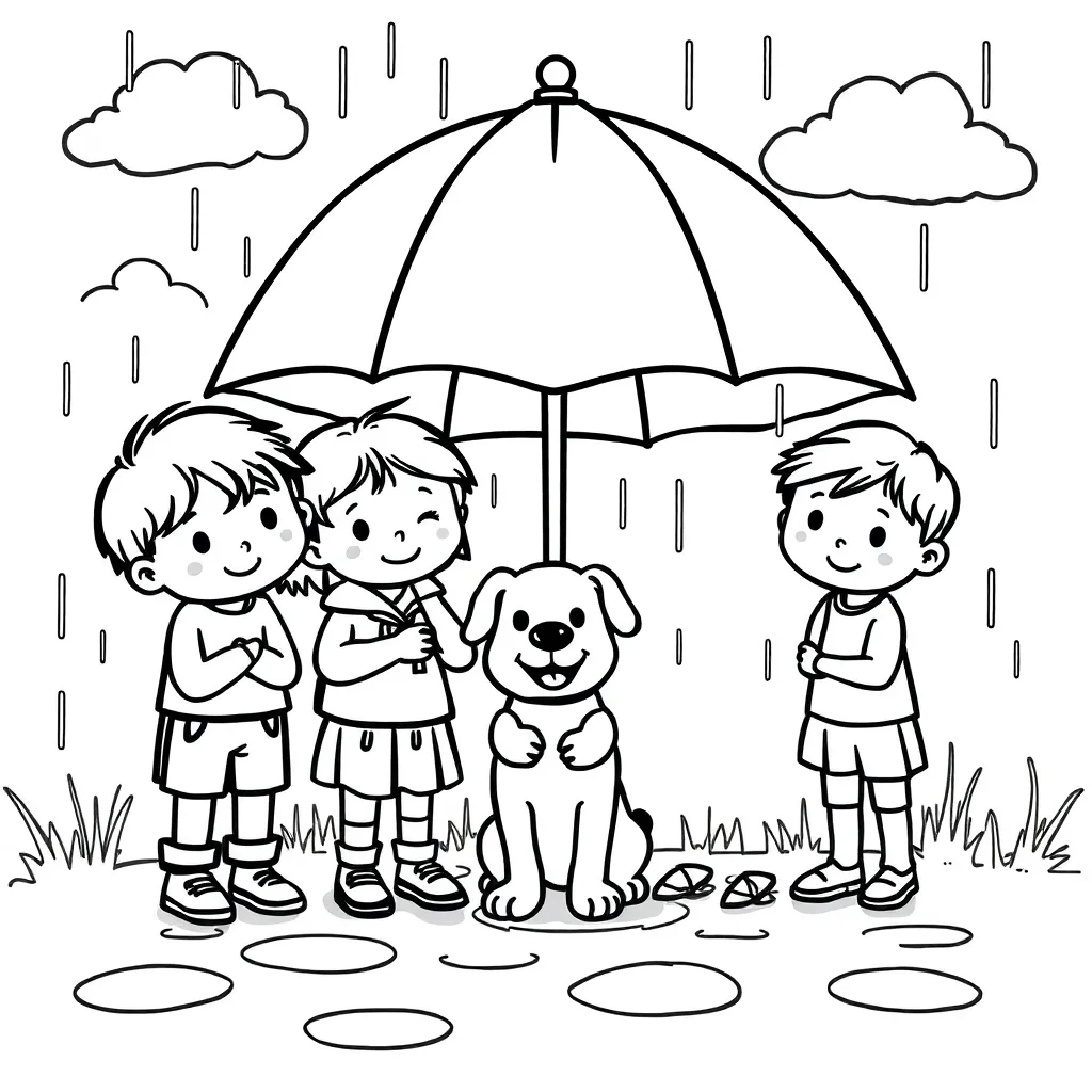 Feuille de coloriage gratuite Feuille de coloriage pluie Feuille de coloriage pour enfants