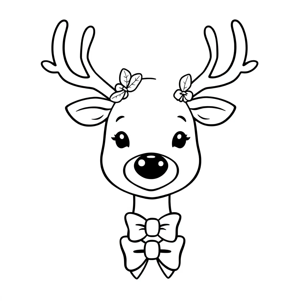 Rendier Met Kerstverlichting coloring page for children