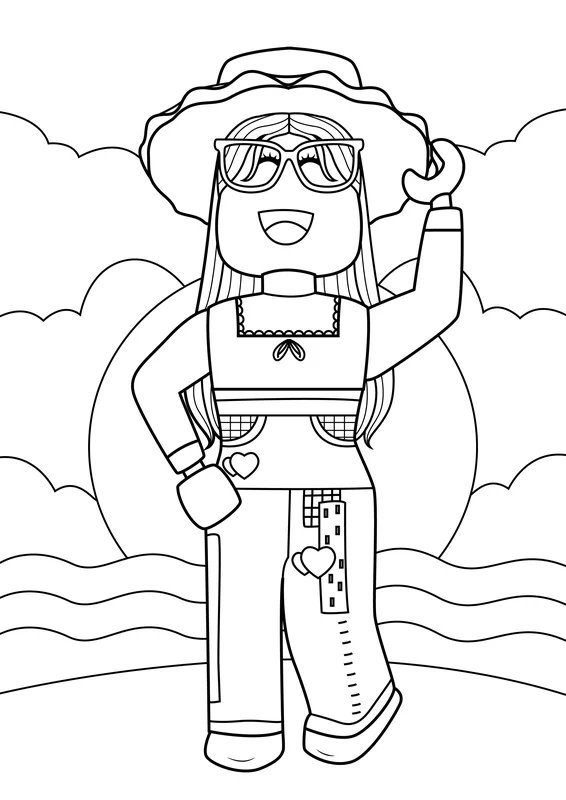 Roblox Chica Riendo coloring page for children