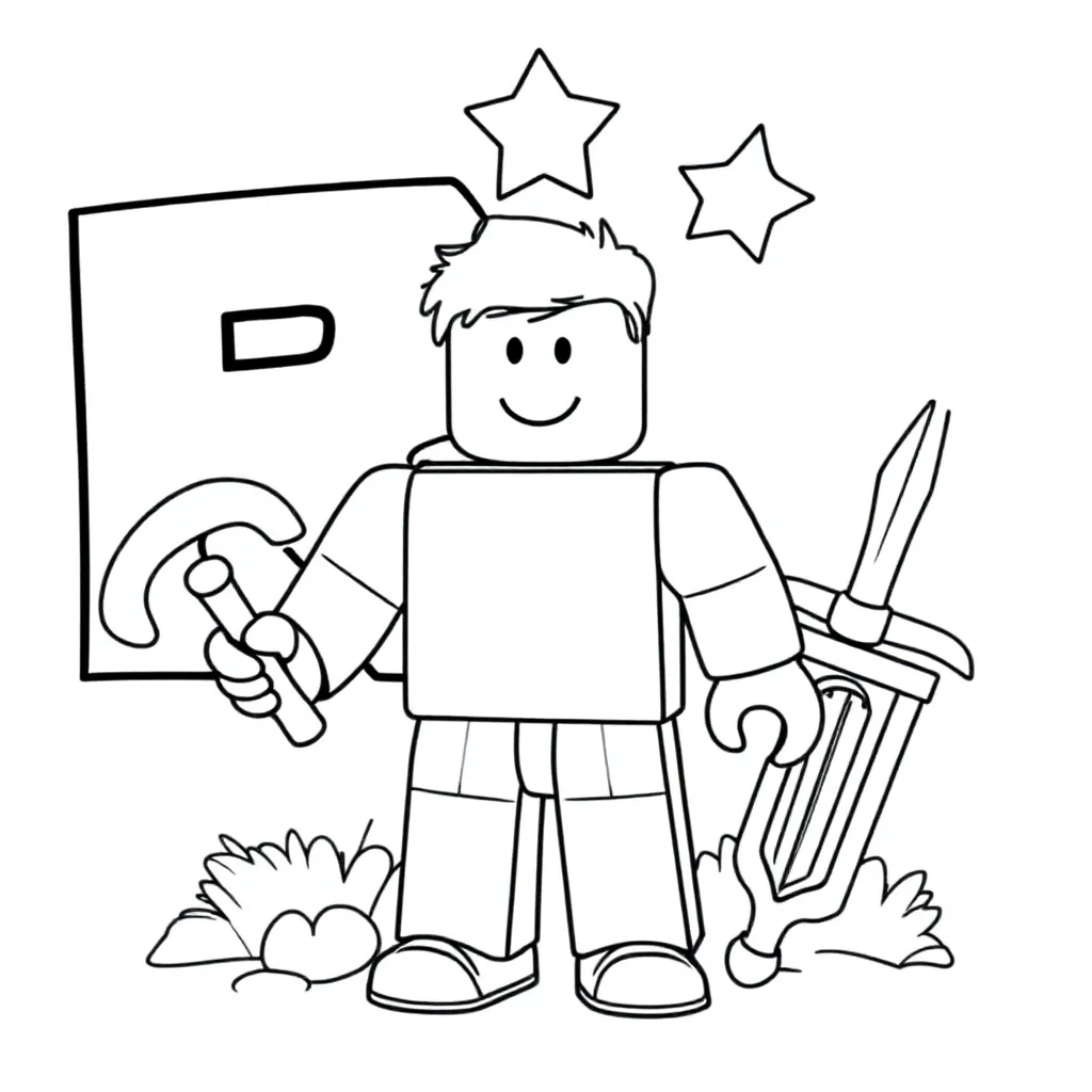 Roblox coloring page for children