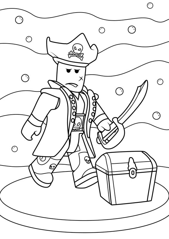 Roblox Pirata coloring page for children