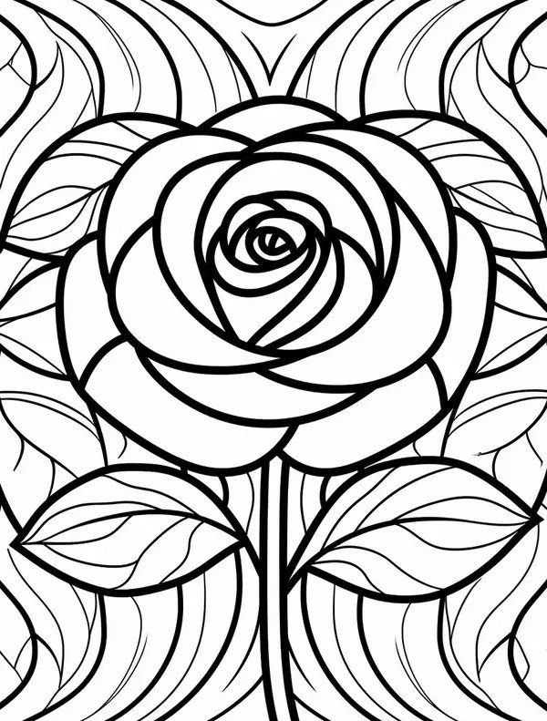 Rose Artistique coloring page for children